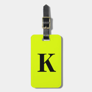 Name des beruflichen Chartreuse-Gelben Neons Monog Gepäckanhänger