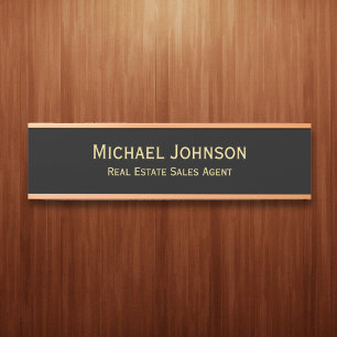 Name des beruflichen modernen Black Gold Office Türschild