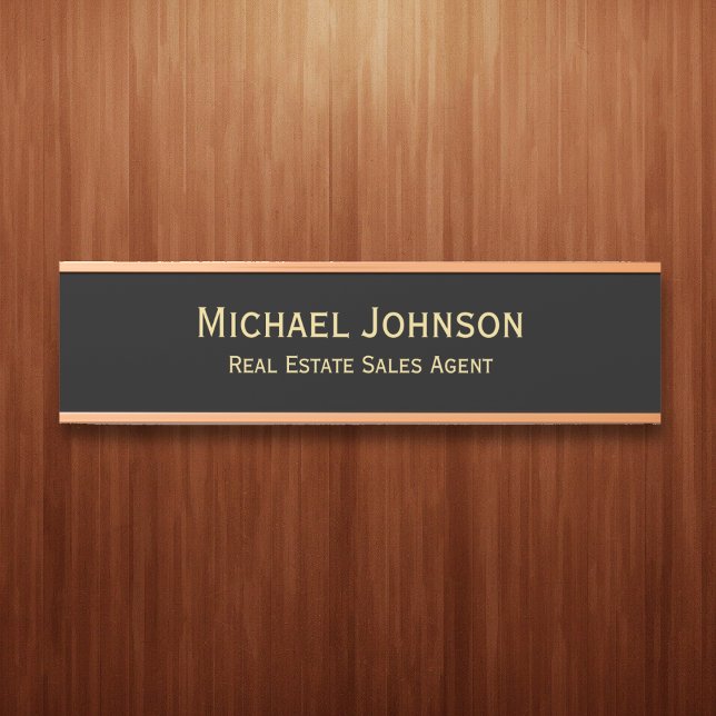 Name des beruflichen modernen Black Gold Office Türschild (Professional Modern Black Gold Office Name Title Door Sign)
