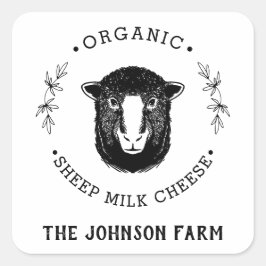 Name des Betriebs | Kranz | Schafskäse Milch | VIN Quadratischer Aufkleber