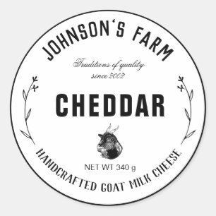 Name des Betriebs Kranz Ziegenmilchkäse VINT Runder Aufkleber