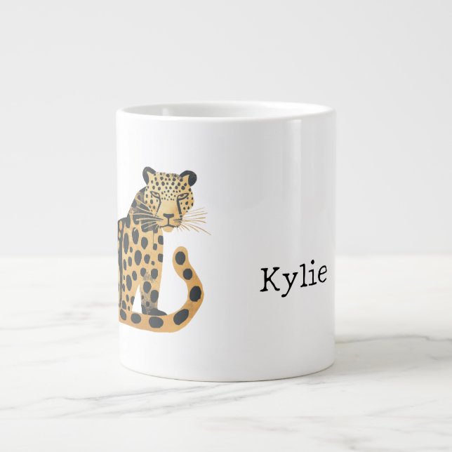 Name des Black Gold Leopard Jumbo-Tasse (Vorderseite)
