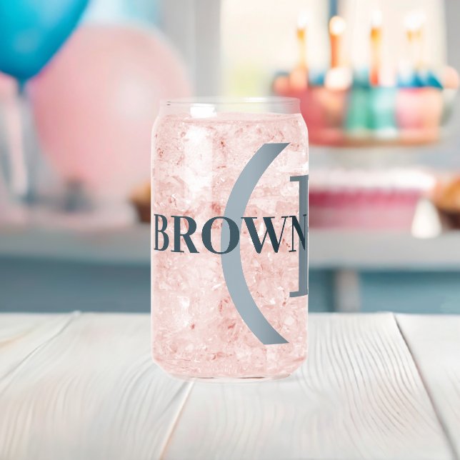 Name des blauen Monogramms Dosenglas (Insitu (Baby Party))