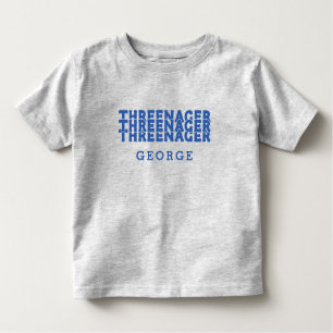 Name des blauen Texts für Retrobuchstaben Kleinkind T-shirt