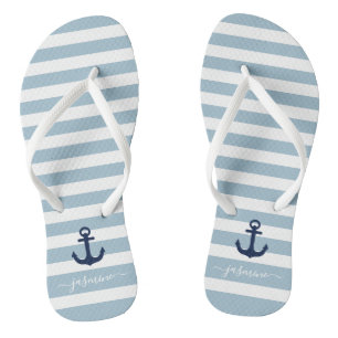 Name des blauen und weißen Wasserstreifens Flip Flops