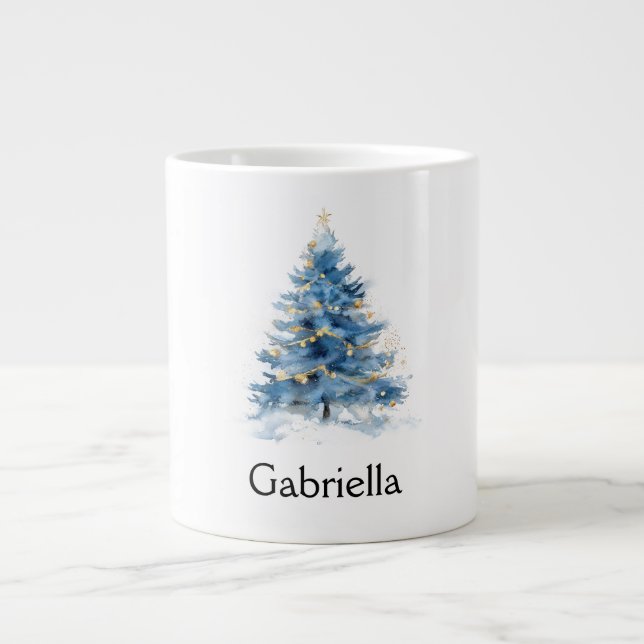 Name des Blue Gold Weihnachtsbaumes Jumbo-Tasse (Vorderseite)