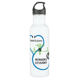Name des Blue Stethoscope Nursing Studierenden Trinkflasche