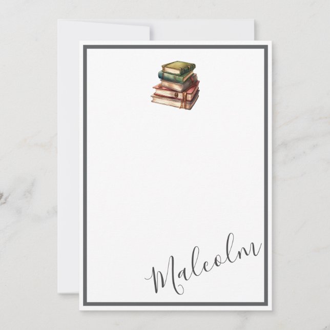 Name des Bookworms Mitteilungskarte (Vorderseite)