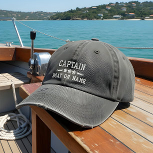 Name des Bootes Captain Nautical Stars erschüttert Bestickte Baseballkappe