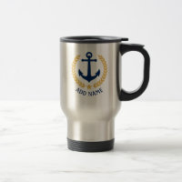 Name des Bootes Nautical Anchor Gold Style Laurel 