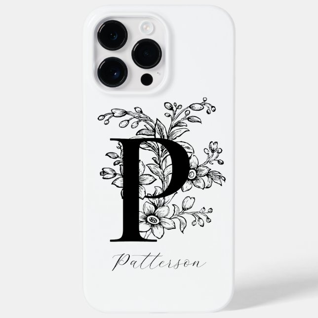 Name des Botanischen Buchstaben P Monogramms Case-Mate iPhone Hülle (Rückseite)