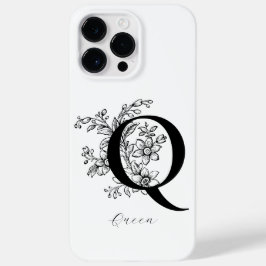 Name des Botanischen Buchstaben Q Monogramms Case-Mate iPhone 14 Pro Max Hülle