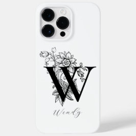 Name des Botanischen Buchstaben W Monogramms Case-Mate iPhone 14 Pro Max Hülle