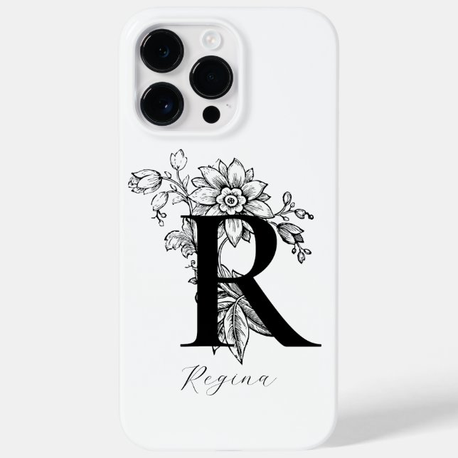 Name des Botanischen Buchstabens R Monogramm Case-Mate iPhone Hülle (Rückseite)