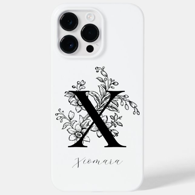 Name des Botanischen Buchstabens X Monogramms Case-Mate iPhone Hülle (Rückseite)