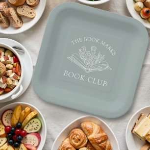 Name des Buchclubs personalisiert Pappteller
