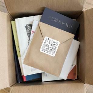 Name des Buchclubs personalisiert Quadratischer Aufkleber