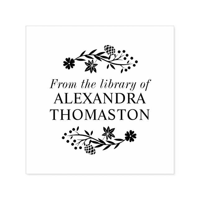 Name des Buches der Baumzweigbibliothek Acorn Permastempel (Design)