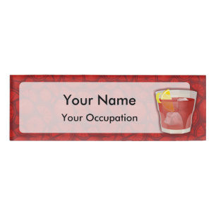 Name des Cocktails Namenschild