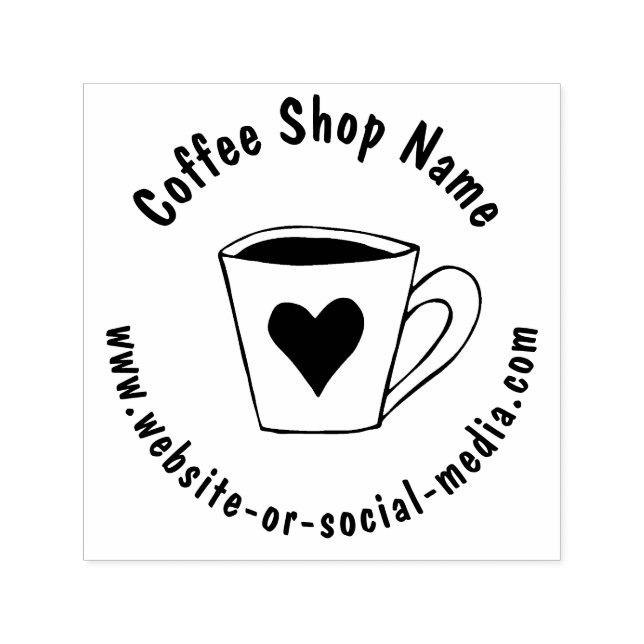 Name des Coffee Shops und Website-Werbung Permastempel (Design)