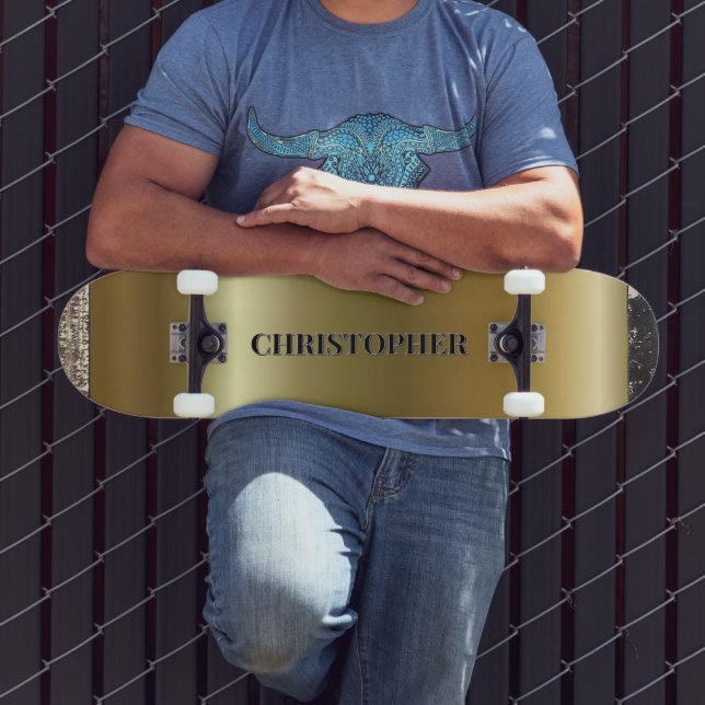 Name des coolen schwarzen Silberes Skateboard (Außenbereich 3)