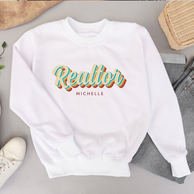 Name des echten Anwesens Agent Realtor Sweatshirt (Real Estate Agent Realtor Retro Vintage Name Sweatshirt)