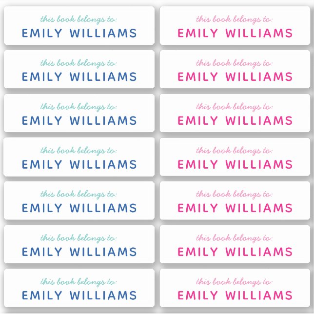 Name des einfachen Buches Aufkleber (Vorderseite)