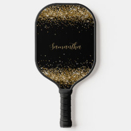 Name des eleganten Gold-Glitzer Pickleball Schläger