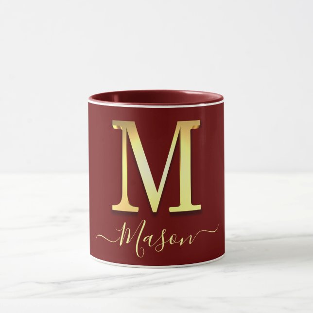 Name des eleganten Gold-Monogramms M Tasse (Zentrum)