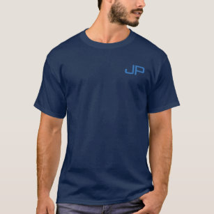 Name des ersten Monogramms Navy Blue Template Men' T-Shirt