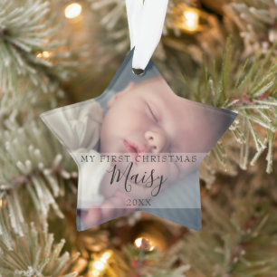 Name des ersten Weihnachtsbabys 2 Foto-Skript Ornament