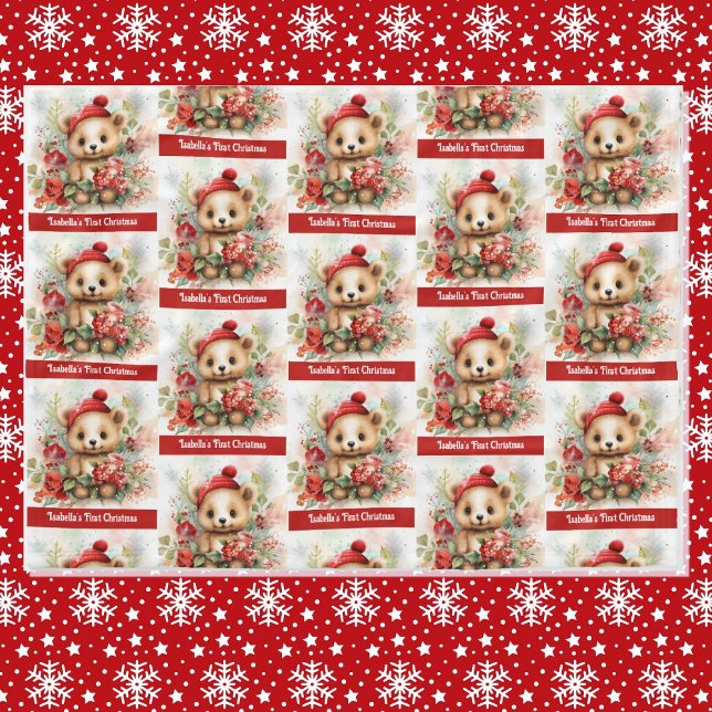 Name des ersten Weihnachtsbären des Babys Fleecedecke (Von Creator hochgeladen)