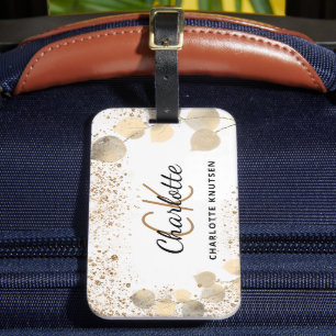 Name des Eukalyptus-Glitzer Gepäckanhänger