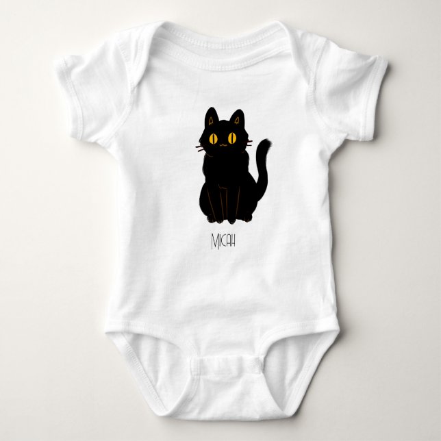 Name des Farbkatzenmonogramms Baby Strampler (Vorderseite)