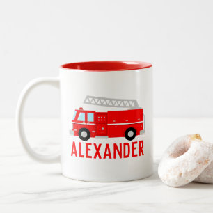 Name des Feuerwehrautos Zweifarbige Tasse