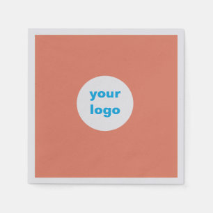 Name des Firmenlogo, einfach weiß, blau Serviette