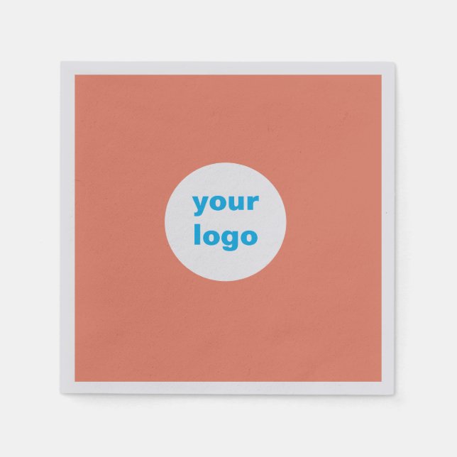 Name des Firmenlogo, einfach weiß, blau Serviette (Vorderseite)