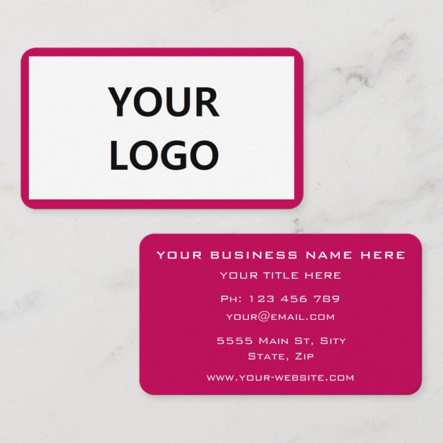 Name des Firmenlogos Beruflich Personalisiert Visitenkarte (Vorne/Hinten)