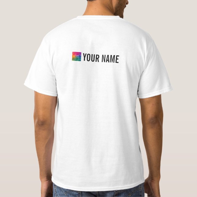 Name des Firmenlogos für männliche Arbeitnehmer T-Shirt (Rückseite)