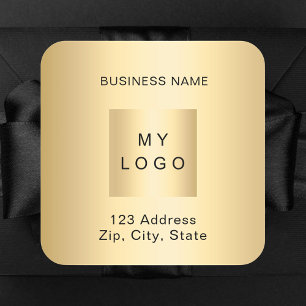 Name des Firmenlogos: Gold Quadratischer Aufkleber
