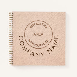 Name des Firmenlogos QR Code Leder Creme-Imitate Notizbuch