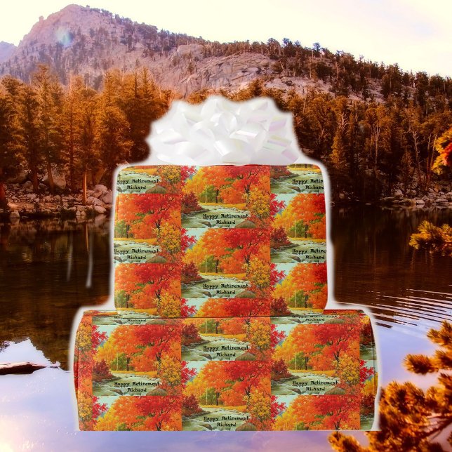 Name des Fischfangs im Herbst des Ruhestands Geschenkpapier (Von Creator hochgeladen)