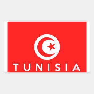 Name des Flaggennamens des Landes Tunisia Rechteckiger Aufkleber