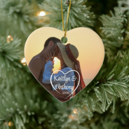 Name des Fotos "Couple Liebe Heart" Keramik Ornament