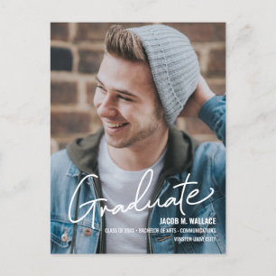 Name des Fotos für männliche Personalisierte Hochs Ankündigungspostkarte