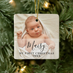 Name des Fotoskripts für das erste Weihnachtsbaby  Keramikornament