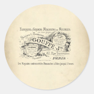 Name des französischen Departements Store Runder Aufkleber