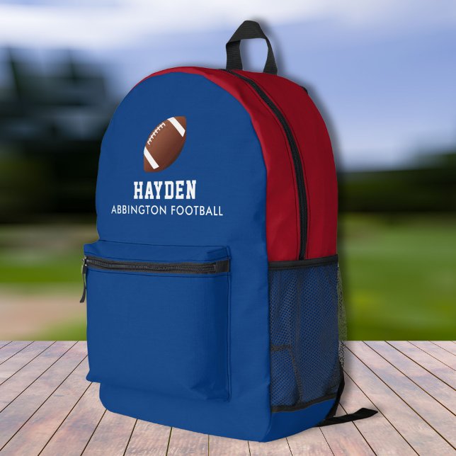 Name des Fußballspielers Personalisiert Team Color Bedruckter Rucksack (Von Creator hochgeladen)