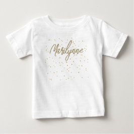 Name des Geburtstags-Gold-Glitzer des Kindes Baby T-shirt