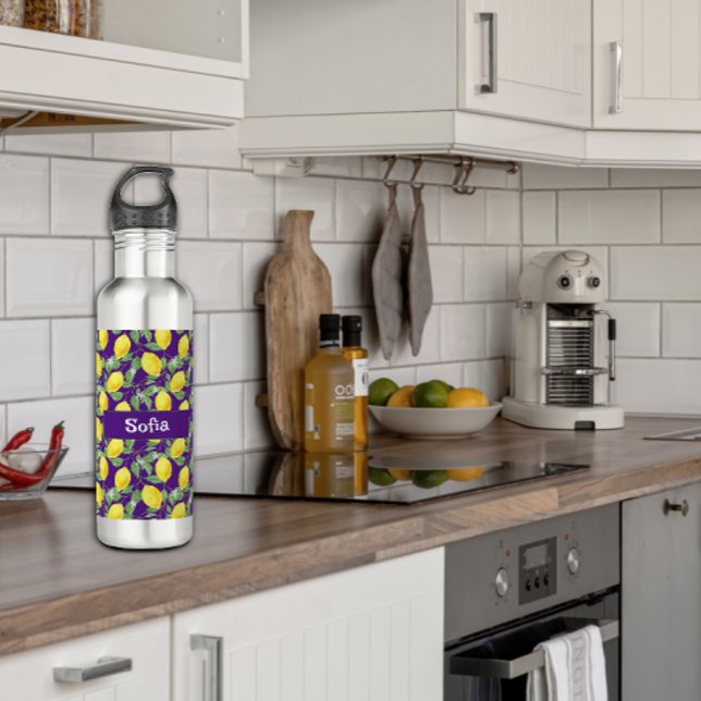 Name des gelben Zitronenmusters in Aquarellfarbe l Edelstahlflasche (Von Creator hochgeladen)